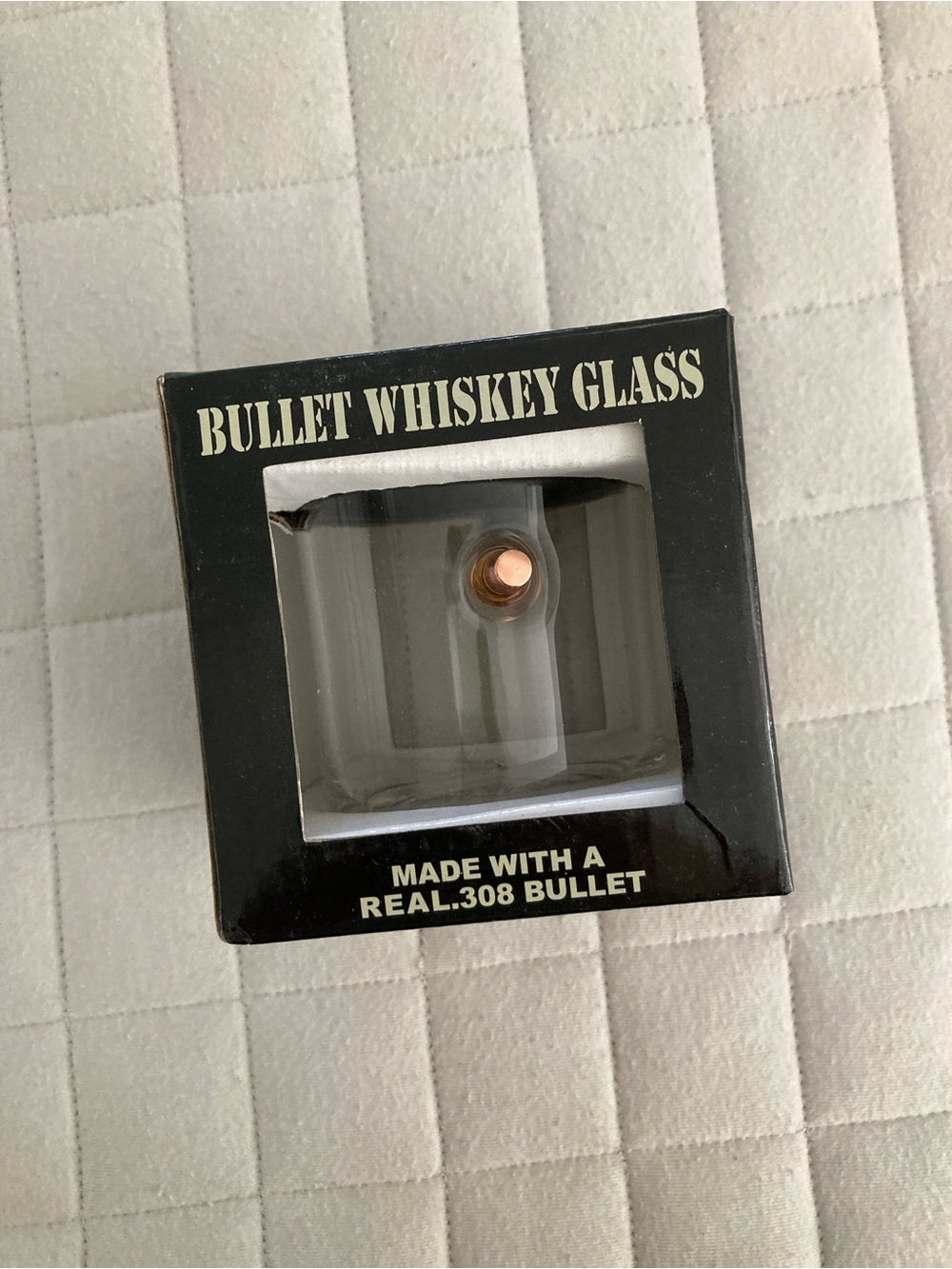 Bullet Whiskey Glass - Clear Glass with Copper Bullet Accent